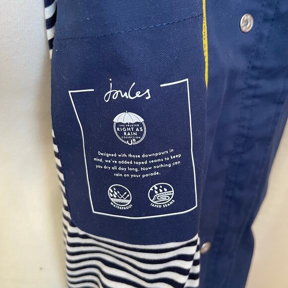 Joules Shoreside Waterproof Hooded Coat Navy Rain Jacket Preppy Classic Plus 22 - Picture 10 of 14